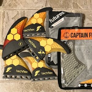 Futures Techflex AM2 Yellow/Black Surfboard Fin Set by Captain Fin
